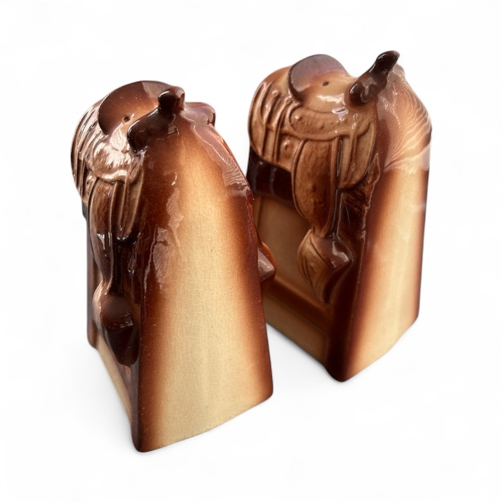 Vintage Horse Saddle Salt and Pepper Shakers